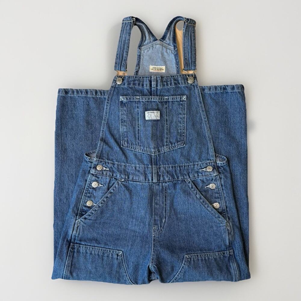 Levi's Denim Overalls Small Blue Workwear Streetwear Minimalist Double Knee